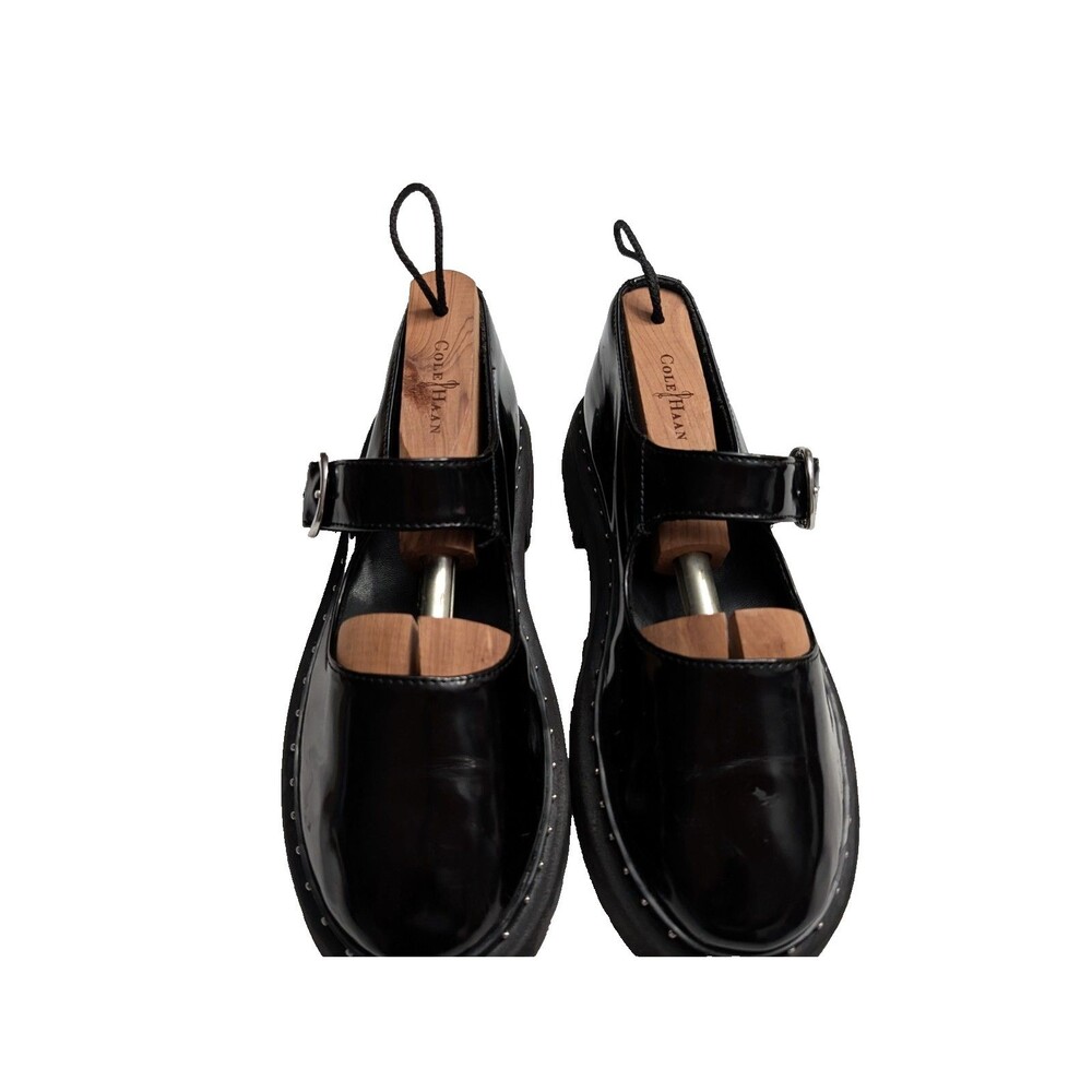 Zara Patent Leather Mary Jane Chunky Platform Shoes Black Size 4.5/5